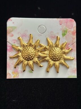 Stainless steel Sunflower earrings